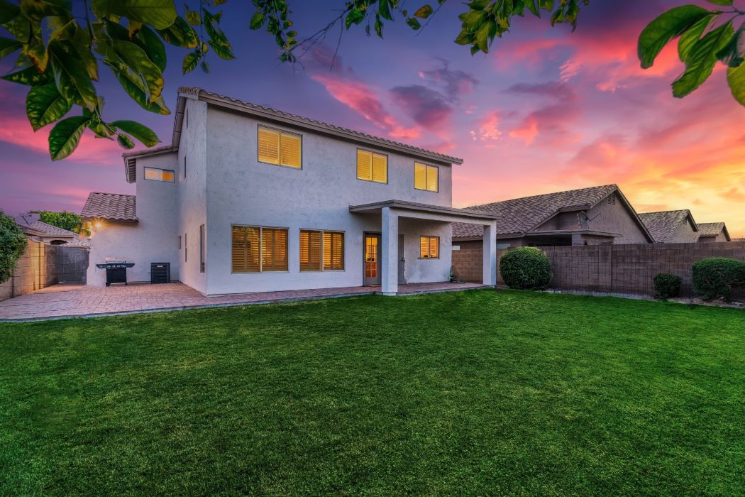 Exterior of an Arizona home at sunset