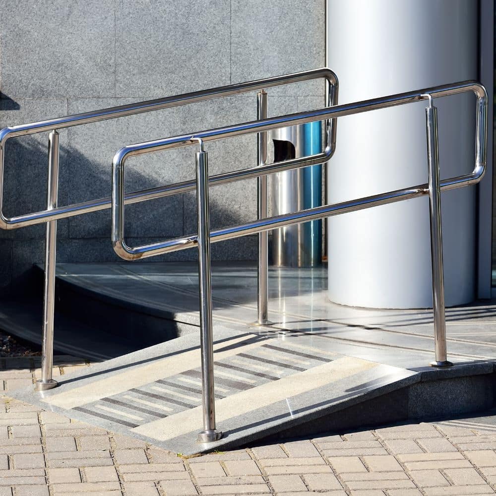 An ADA ramp installed as part of a tenant improvement project.